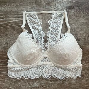 Victoria's Secret Pink Date Lightly Lined Racerback Bralette in White